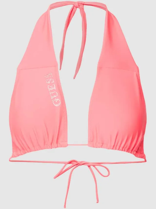 Guess Bikinitop met labelprint Neon roze