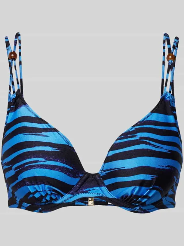 Marie Jo Bikinitop met motiefprint Rookblauw