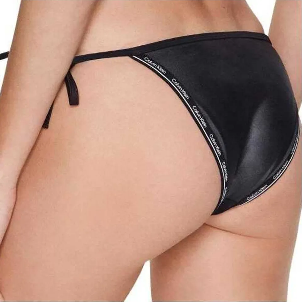 Calvin Klein Dames/Dames Bikinibroekje met Contrast Detail Zijband (Zwart)
