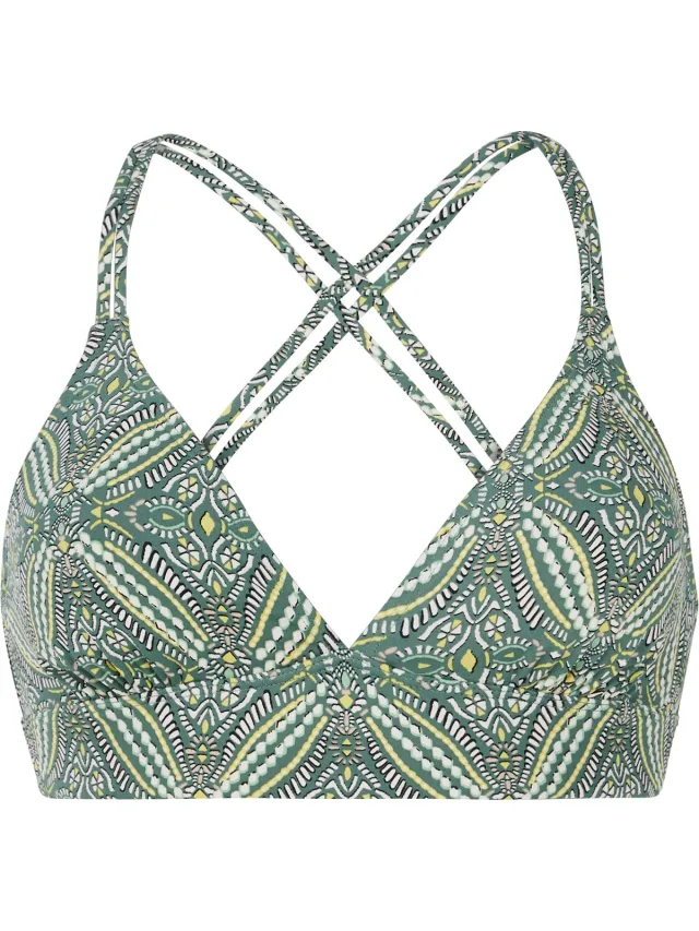 Protest Mixsuperau – Triangel bikini top Dames – Kruisbanden – Uitneembare vulling – Mix & Match Veggie Green