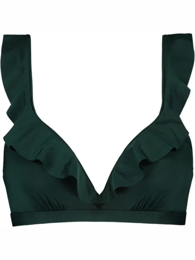 Beachlife Rich Green Ruffle bikinitop voorgevormd met beugel Dames