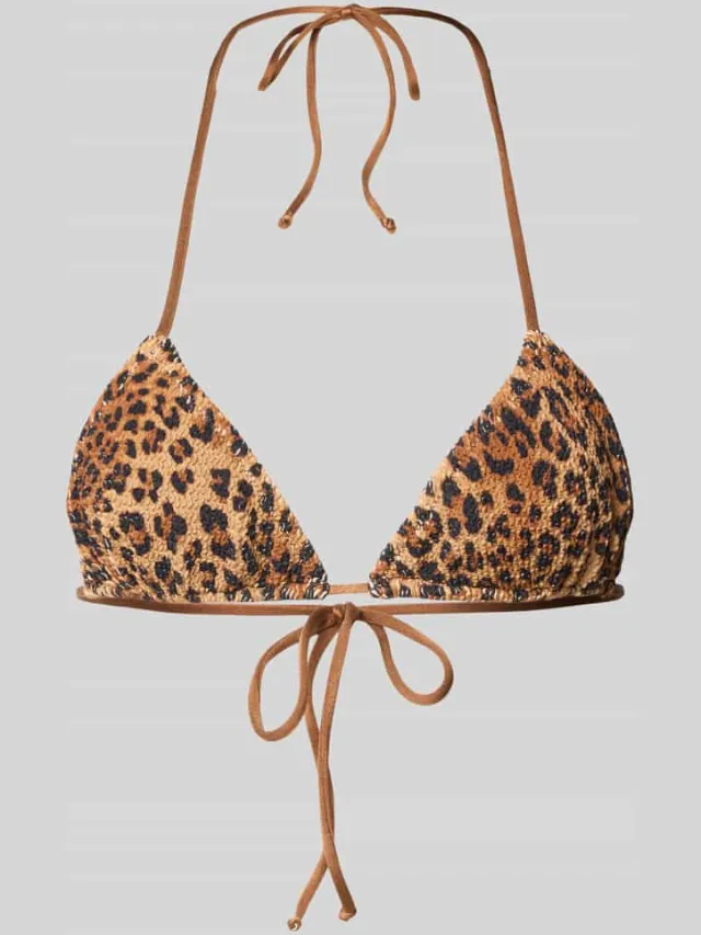 MC2 Saint Barth Bikini-bovendeel met vetersluiting model 'LEAH' Middenbruin