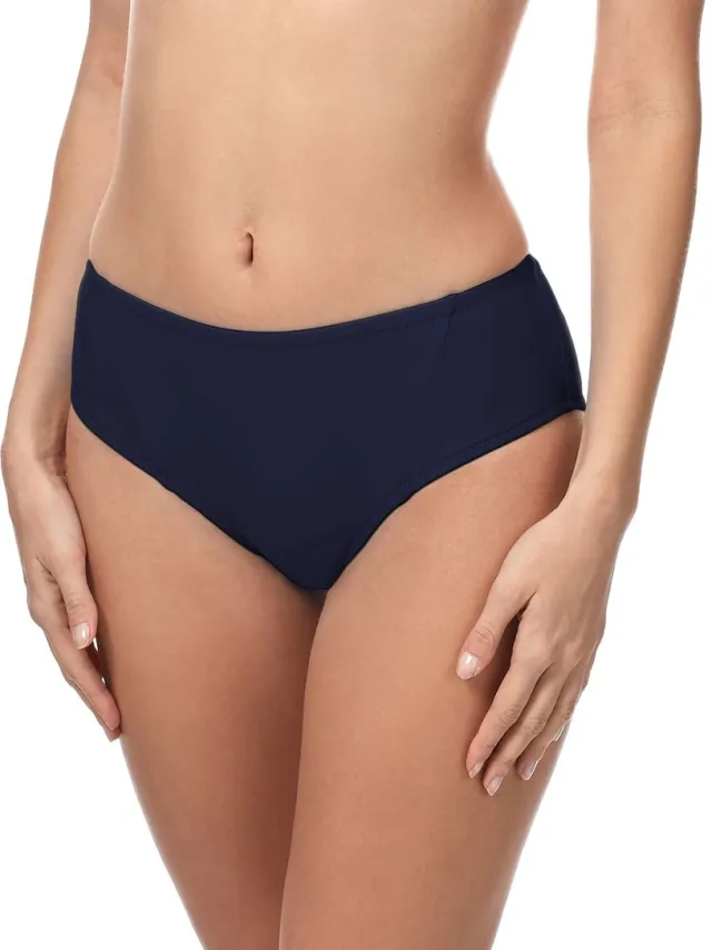 Merry Style Dames Zwembroek - Bikinibroekje - Elastische tailleband – Polyamide & Elastaan – Donkerblauw (6007) – 46 - MS-ET-18