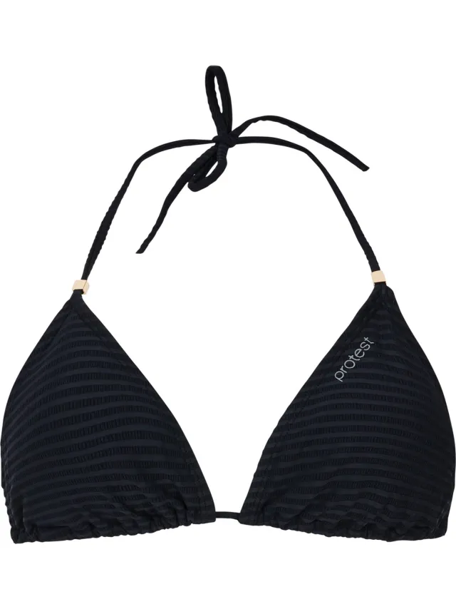 Protest MIXAleias – Triangel bikini top Dames – Koordsluiting – Uitneembare vulling – Mix & Match – Zwart