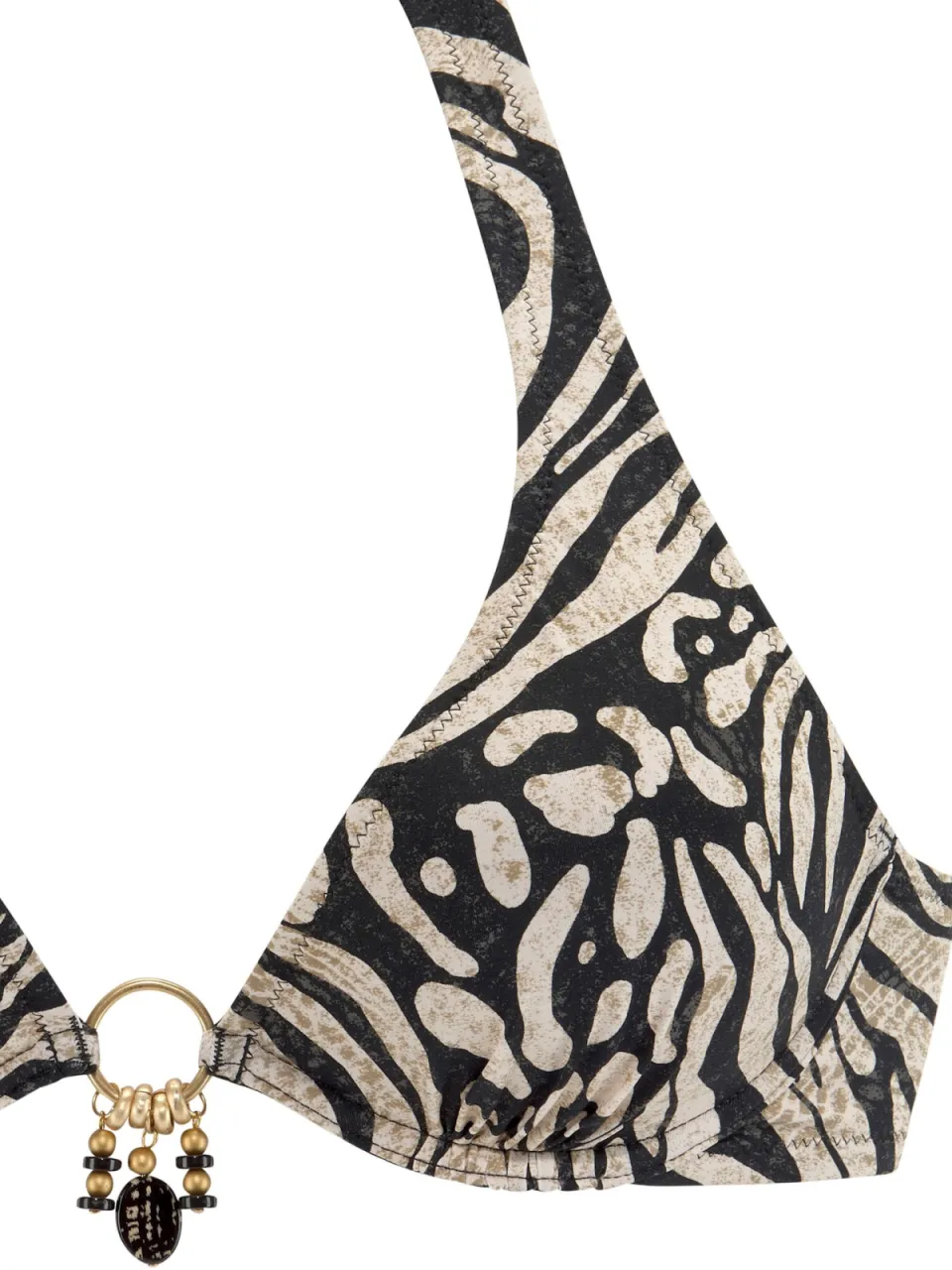 beugelbikini zwart beige geprint, foto 2