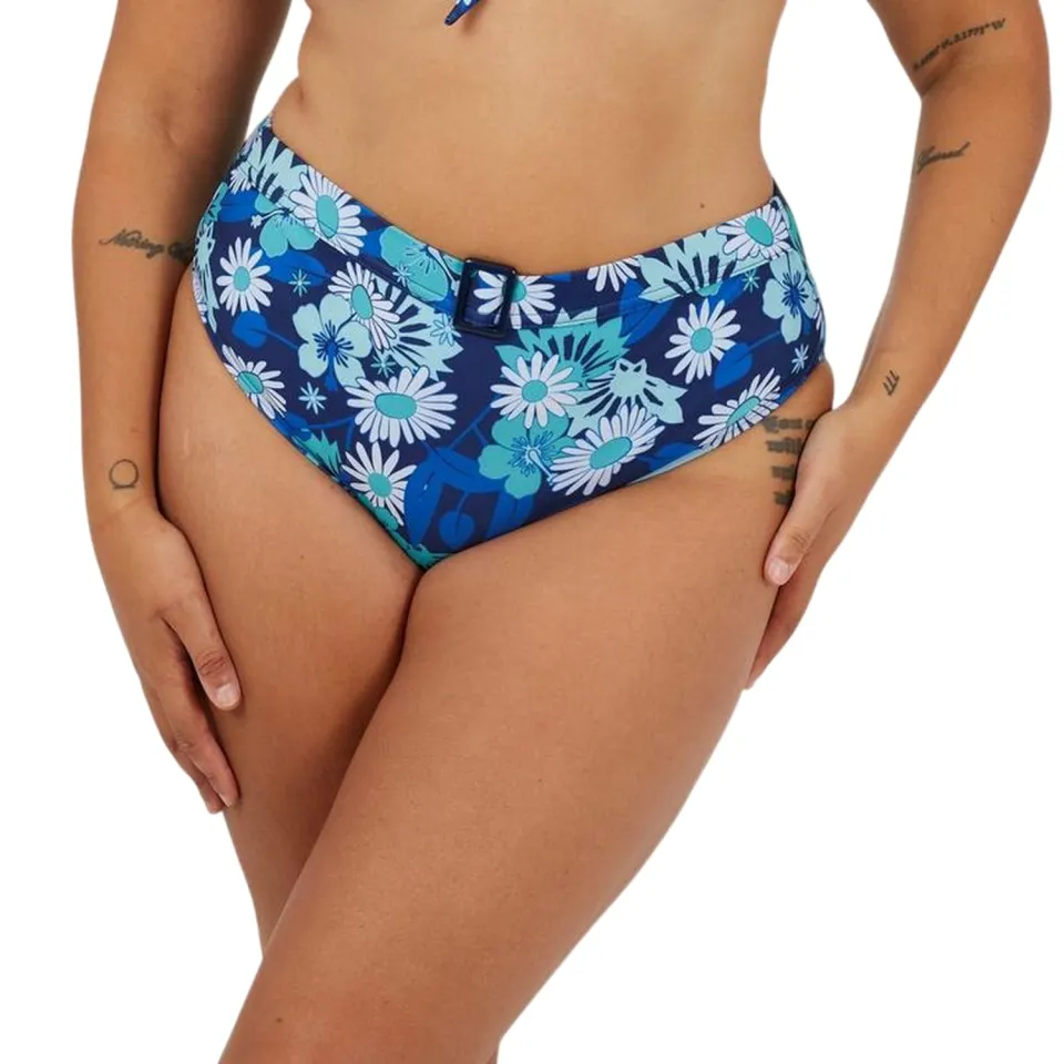 Brave Soul Bikinibroekjes met all-overprint en hoge taille voor dames (Blauw), foto 2