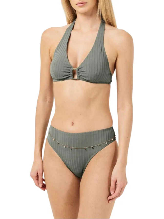 Chelsea Peers Driehoekige bikinitop voor dames met strik aan de achterkant (Groen)