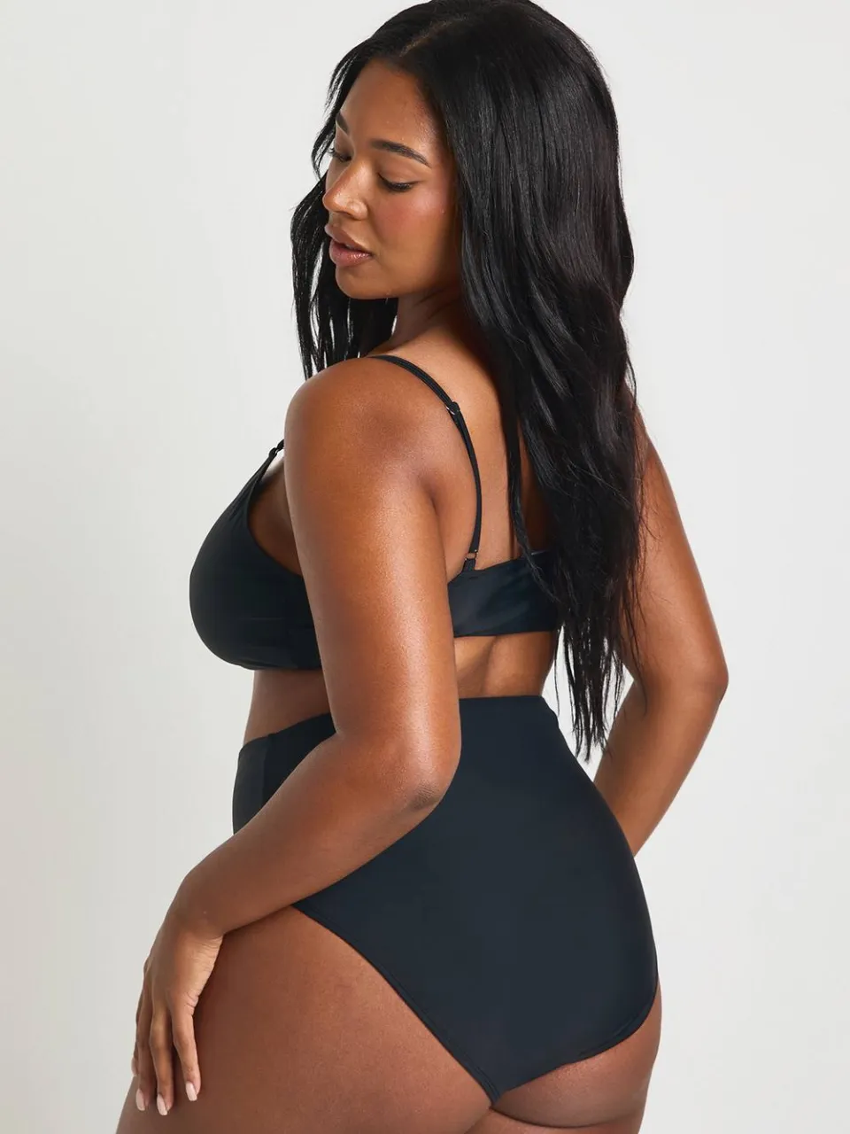 boohoo Dames Plus Essentials Hoge Taille Slip zwart, foto 2