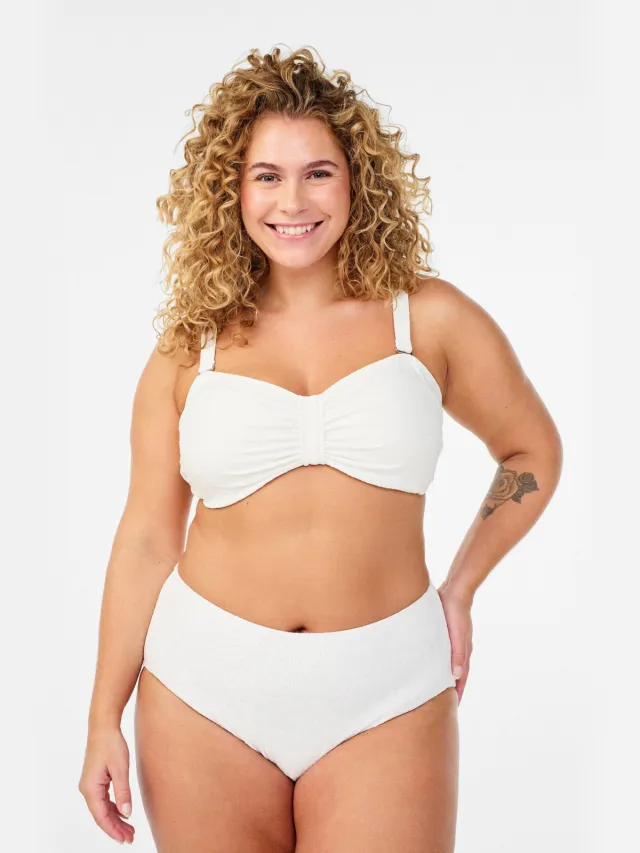 Zizzi high waist bikinibroekje Salina wit