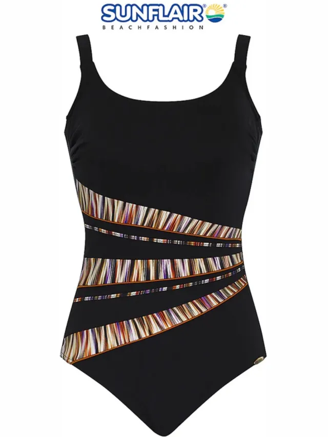 Sunflair Dames Badpak 22045 - Zwart - Corrigerend Effect - Verstelbare Schouderbanden