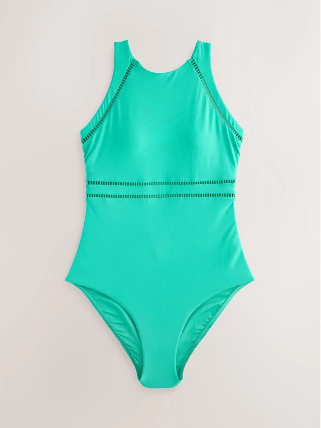 Next Dames - Hoogsluitend buikcorrigerend badpak - Groen Aqua Green