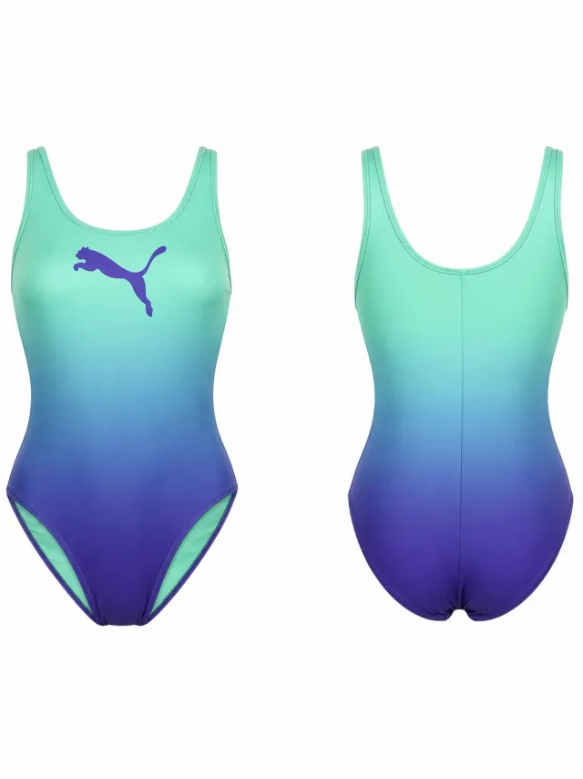 Puma classic swimsuit damesbadpak purple mint