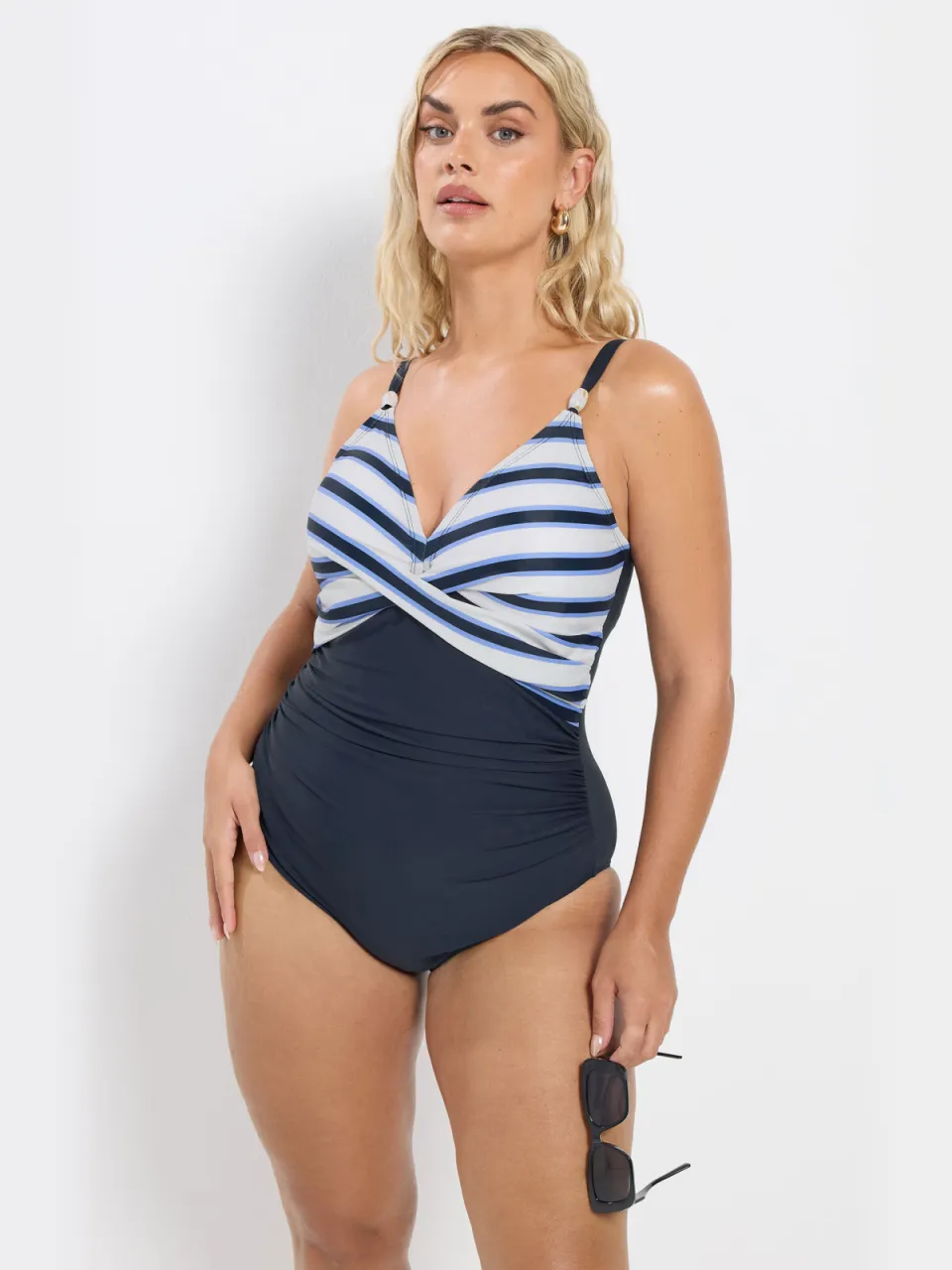 Yours Marineblauw Gestreept Badpak Blue