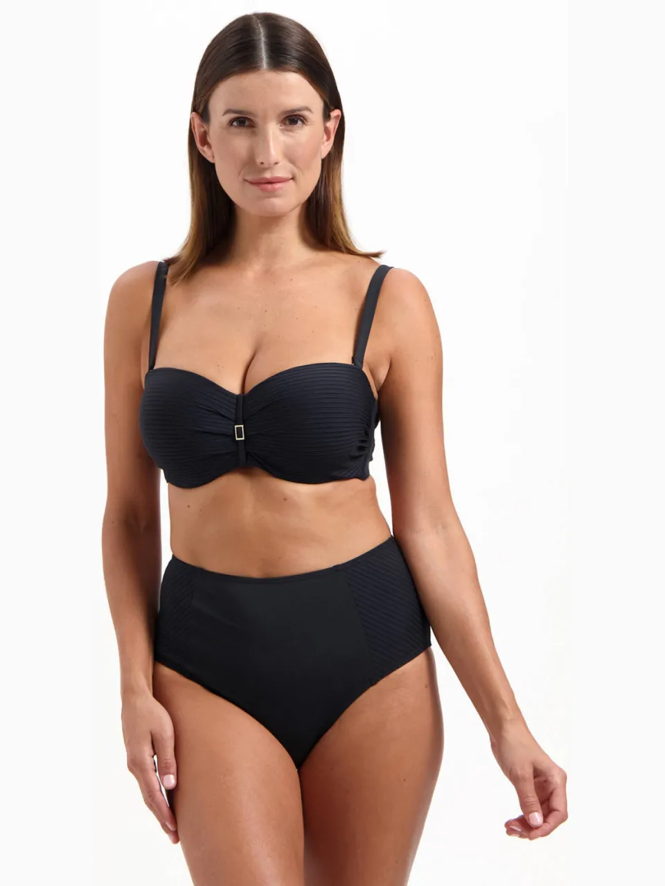 Cyell voorgevormde strapless bandeau bikinitop zwart