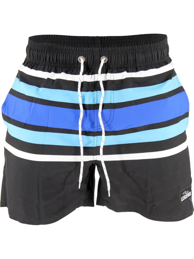 Legend Zwembroek Summer Stripes zwart Zwart, Blauw