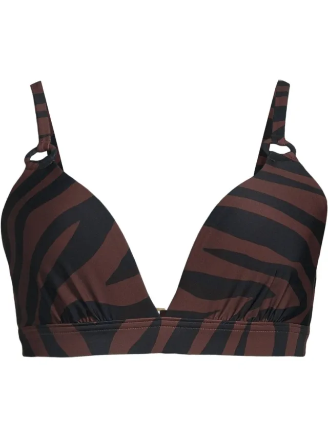 BEACHWAVE beugel bikinitop zebraprint donkerbruin/zwart, foto 2