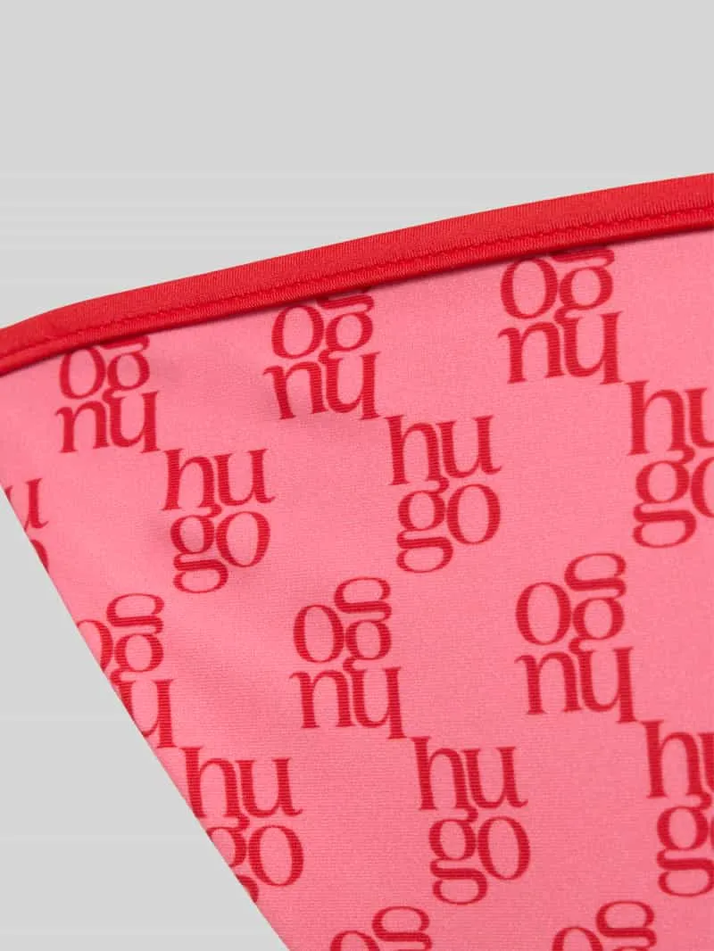 Hugo Bikinibroekje met all-over logomotief model 'MONOGRAM SIDE TIE' felroze, foto 3
