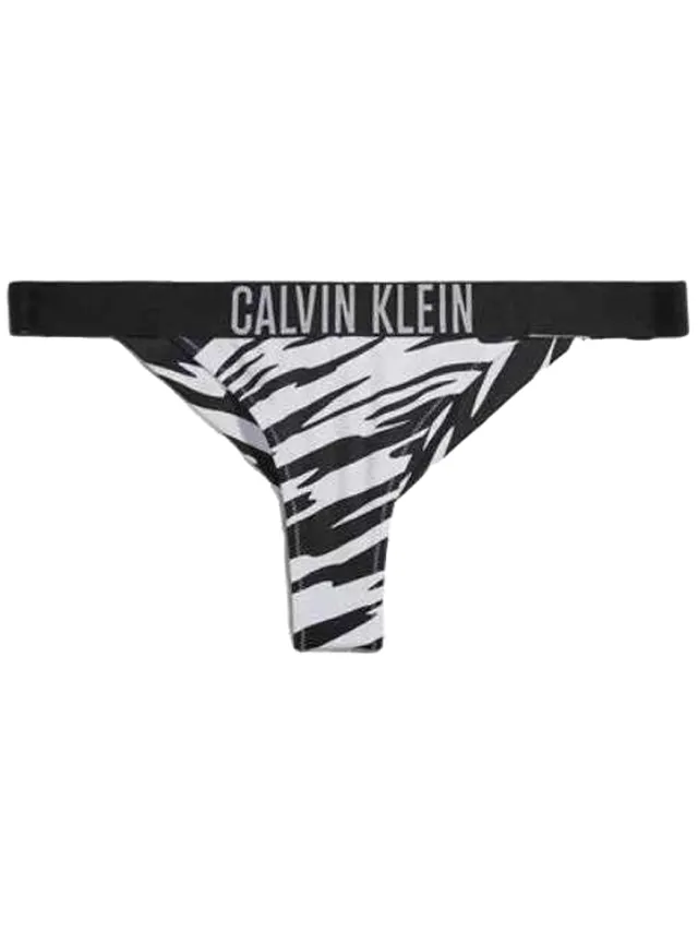 Calvin Klein Dames/Dames Zebraprint Diep uitgesneden Bikinibroekje (Zwart, Wit), foto 2