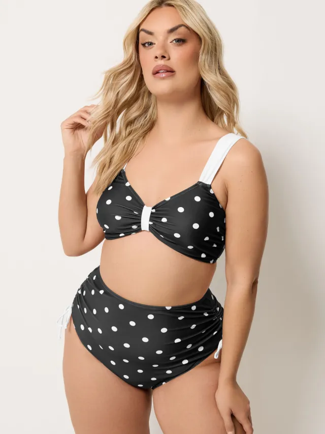 Yours Zwarte Polkadot Bikinitop Black