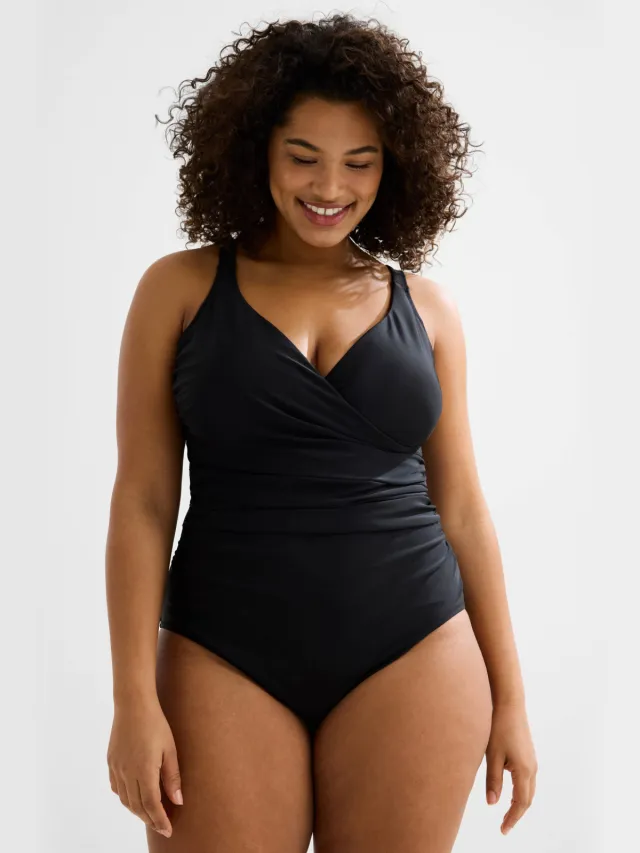 BEACHWAVE Curve corrigerend badpak zwart