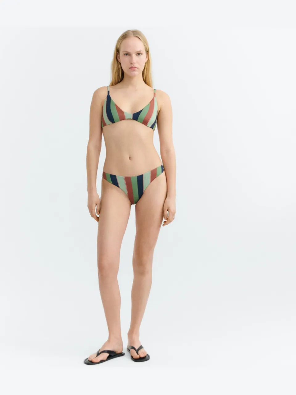thinking mu dames vegan Bikinitop Positano Multicolor Gestreept Donkerbruin