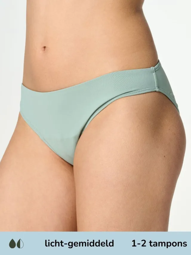 moodies period undies Moodies menstruatie zwemkleding - Bikini broekje - licht-gemiddeld kruisje - Groen