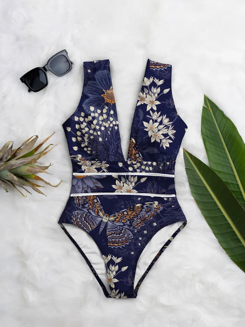 Averie dames vegan Badpak Dani Diep Decolleté Indigo Paars, foto 2