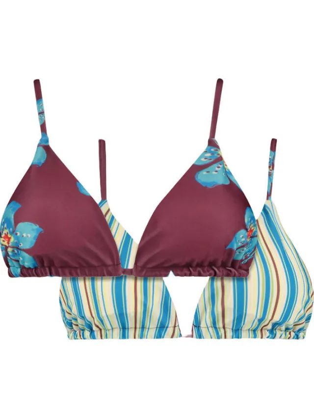 Harper & Yve Nova reversible triangel bikinitop donkerrood donkerrood/turquoise, foto 2