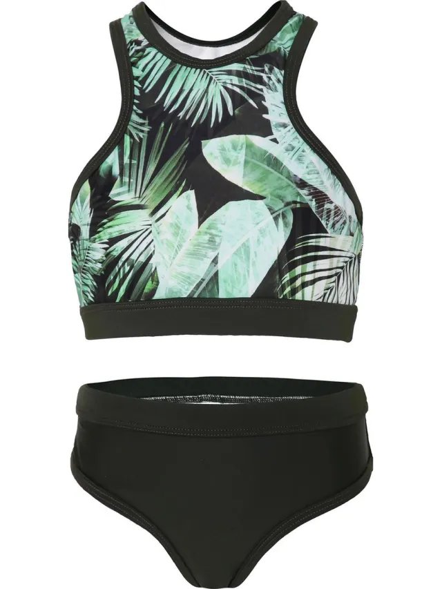 La V Bikini sport basic Palm leaf 170-176 Groen