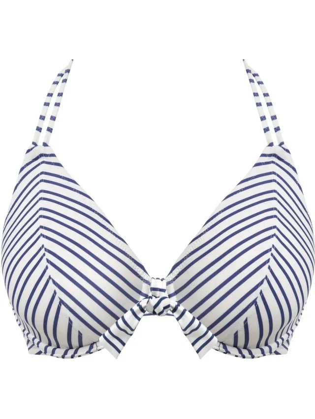 Freya Swimwear - UW Halter Bikini Top + Bikini Brief "New Shores" - 70-85 E blauw/wit