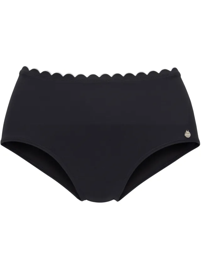 Highwaist bikinibroekje zwart/wit