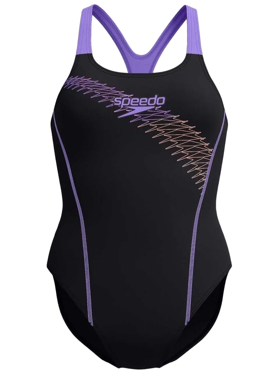 Speedo Dames-eendelig zwempak met gemengde grafische print (Zwart), foto 2