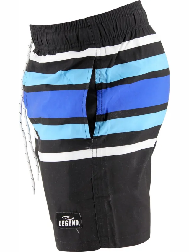 Legend Zwembroek Summer Stripes zwart Zwart, Blauw