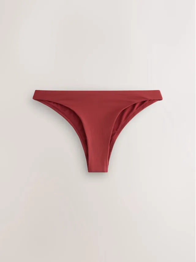 Next Dames - Brazilian-bikinibroekje met omgeslagen taille - Rood Berry Wine