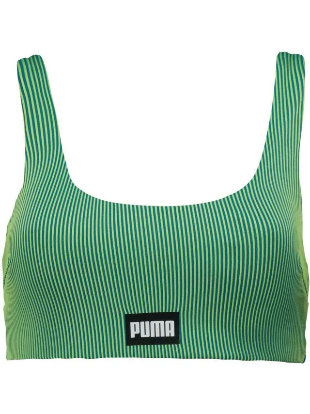 Puma Dames/Dames Streep Ronde Hals Bikinitop (Groen)