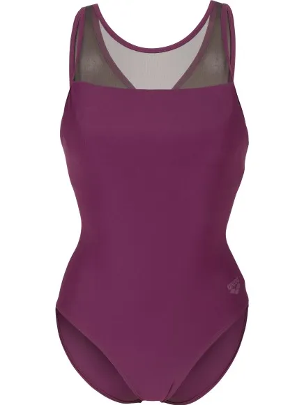 Arena Mesh Cross Back badpak paars Purper