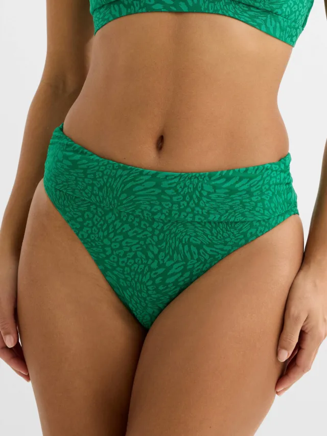 BEACHWAVE omslag bikinibroekje met textuur groen