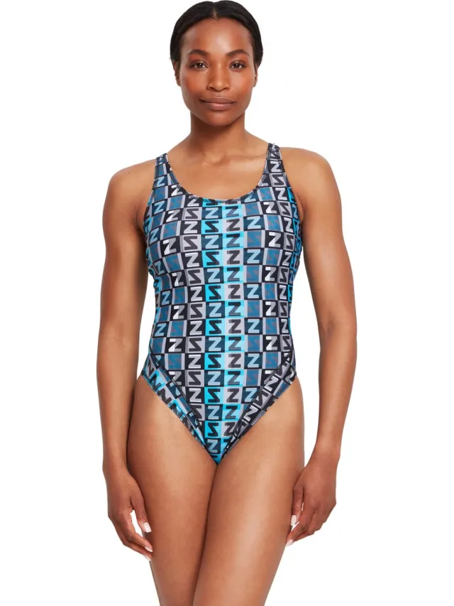 Zoggs Badpak Master Back Embossed Blauw