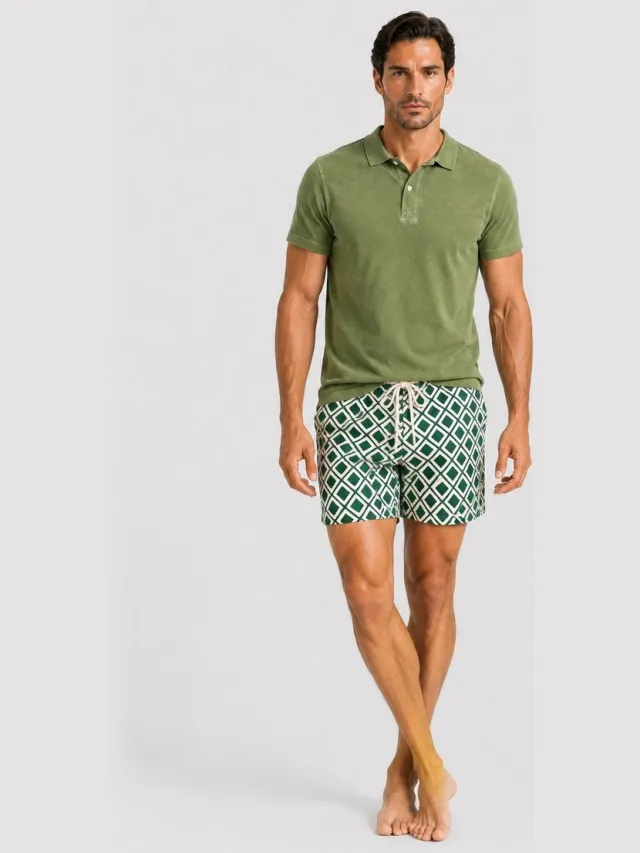 Gassa D'amante Badeshorts & Polo-Shirt (2tlg. Set) Vieste groen-groen