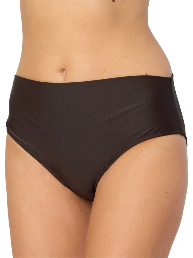 Bellivalini Dames Zwembroek - Bikinibroekje - Elastische tailleband - Polyamide & Elastaan – Zwart – 5XL - BLV-VO-M72W Bruin