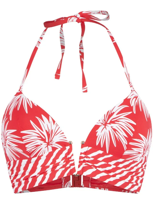 LingaDore Voorgevormde Triangel Bikini top Leaf stripe