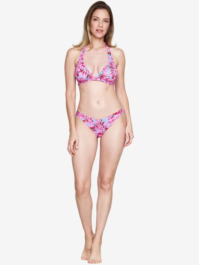 Joop! Jeans Bügel-Bikini-Top Hibiskus Pink AOP