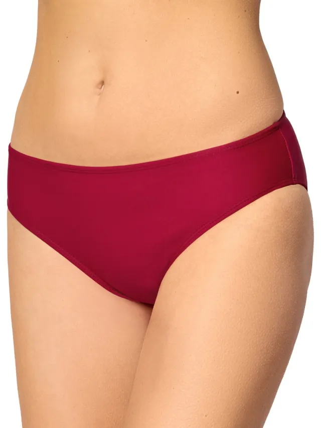 Merry Style Dames Zwembroek - Bikinibroekje - Elastische tailleband - Polyamide & Elastaan – Wijn rood (4242) – 44 - MS-VR-Brief-1