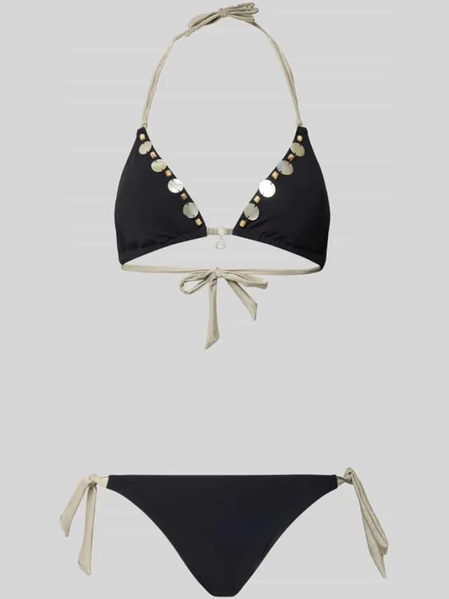 banana moon Bikini met vetersluiting model 'YERODASIA KERANGA' Zwart