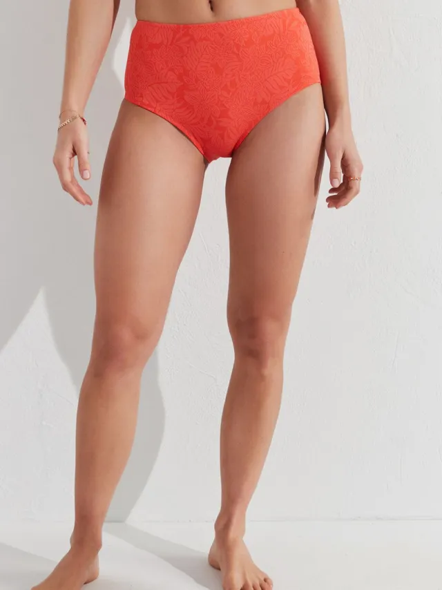 Penti Hoge Taille Textured Hipster Bikini Onderbroek Oranje
