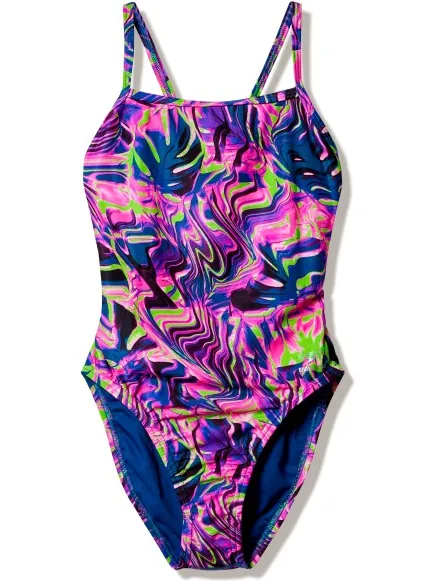 Speedo Printed Web Back badpak meerkleurig