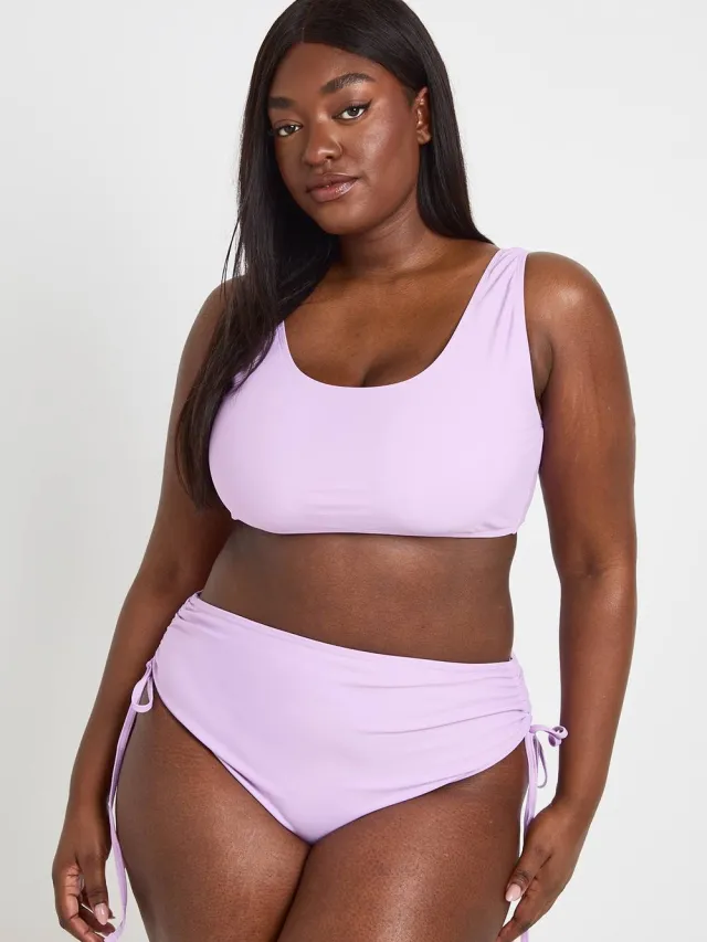 boohoo Dames Plus Essentials Bikini Top Met Ronde Hals lila, foto 3