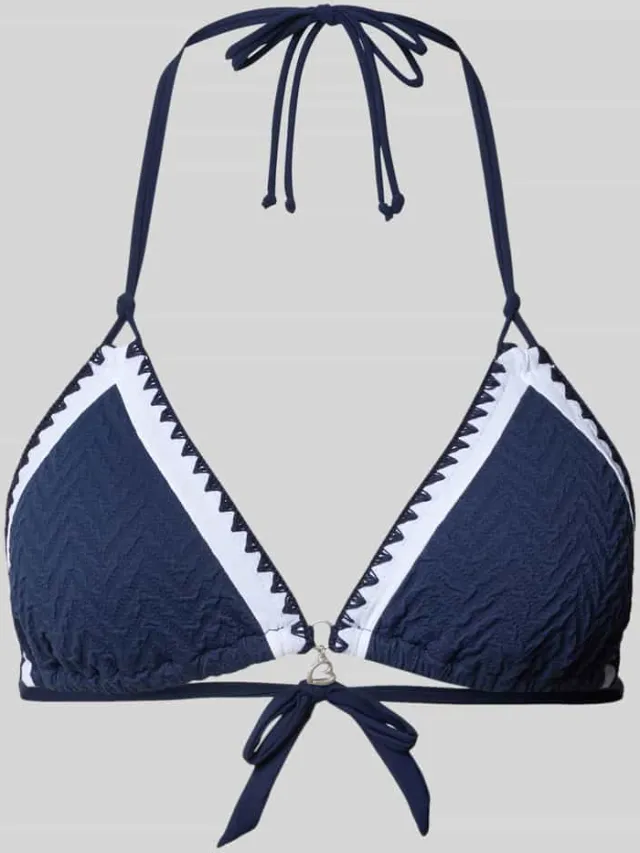 banana moon Bikini-bovendeel met structuurpatroon model 'BLUCO' Donkerblauw