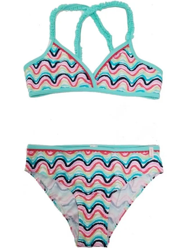 Esprit Triangel Kinder Bikini Aqua Blauw-roze-wit Maat. 92/98 Multi