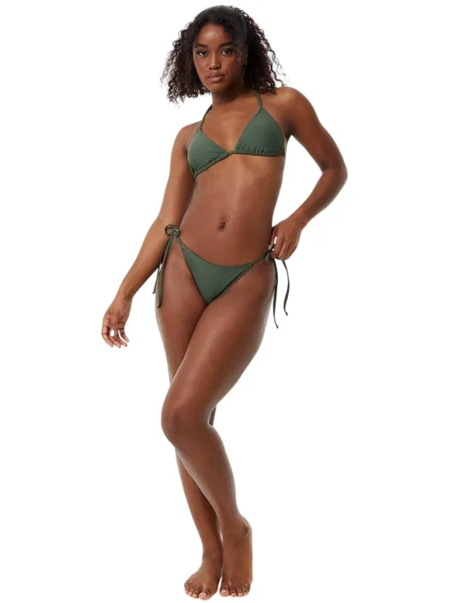 Jack Wills Triangle-bikini-broekjes voor dames met strikjes aan de zijkant (Kaki Groen)
